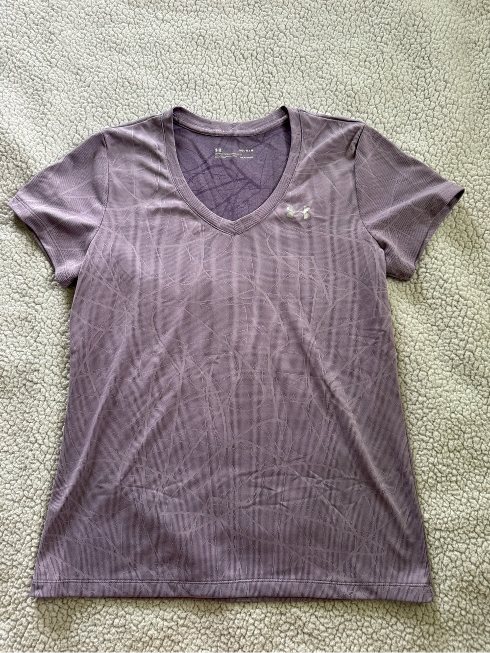 Under Armour Short Sleeve Purple V-Neck Tee